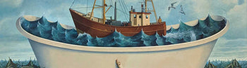 Image shows a cropped section of a painting by Gavin Watson