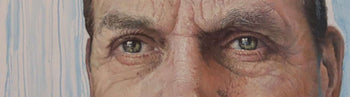 Image shows a cropped section of a self portrait by Steven Wood