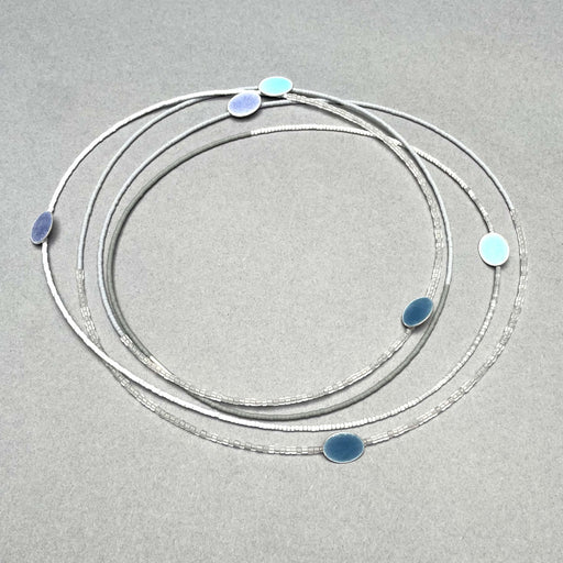 Blue Grey Dots Necklace by Annabet Wyndham | Contemporary Jewellery for sale at The Biscuit Factory Newcastle