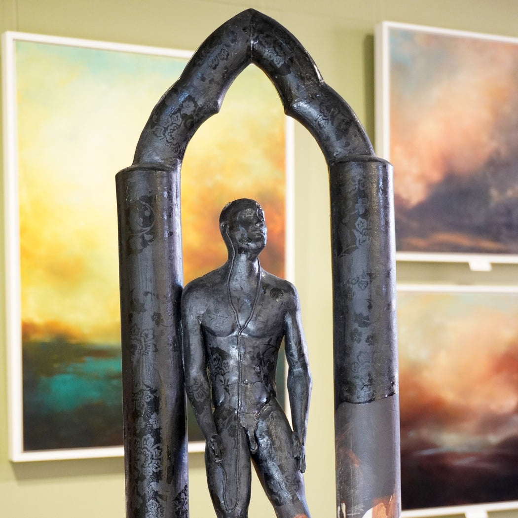 Standing Male Nude in Arch Listening Series | Contemporary Ceramics for sale at The Biscuit Factory Newcastle