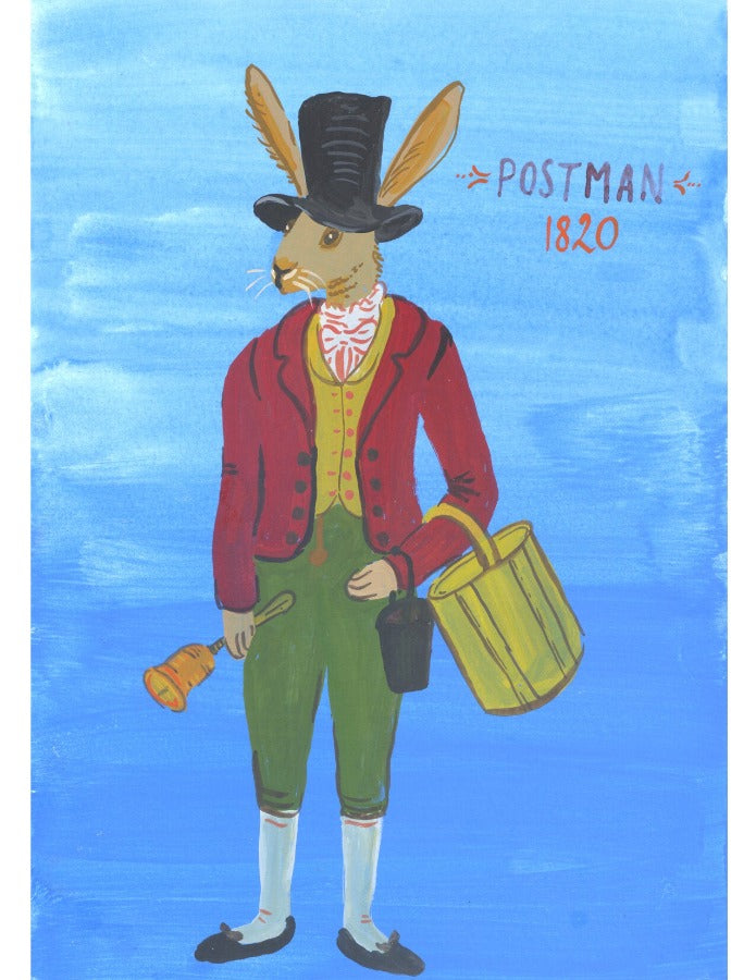 Hare Postman by Trina Dalziel | Original Painting for sale at The Biscuit Factory Newcastle