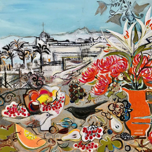 Hill Top Town by Marissa Weatherhead | Contemporary Painting for sale at The Biscuit Factory Newcastle