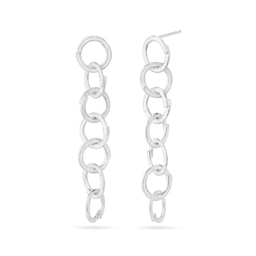 Long Sand Loop in Loop Studs by Lyndsay Fairley | Contemporary Silver Jewellery for sale at The Biscuit Factory Newcastle