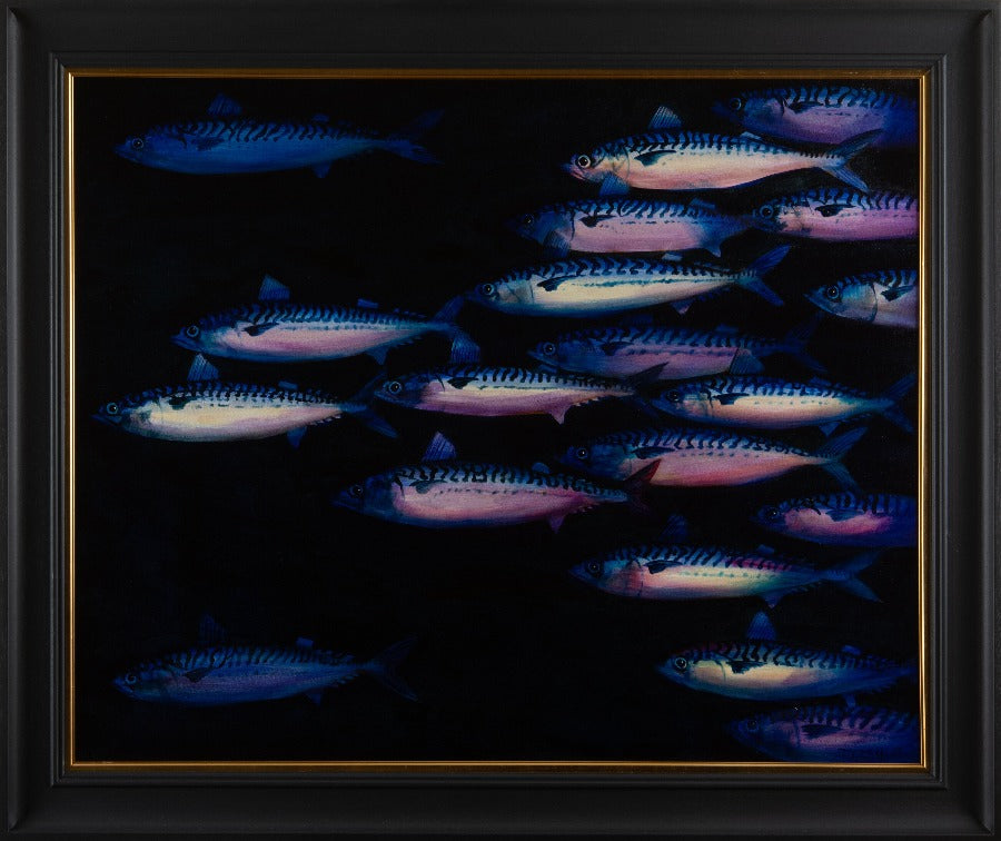 Mackerel Shoal XXXIX by Andrew Tyzack | Contemporary Wildlife study for sale at The Biscuit Factory Newcastle 