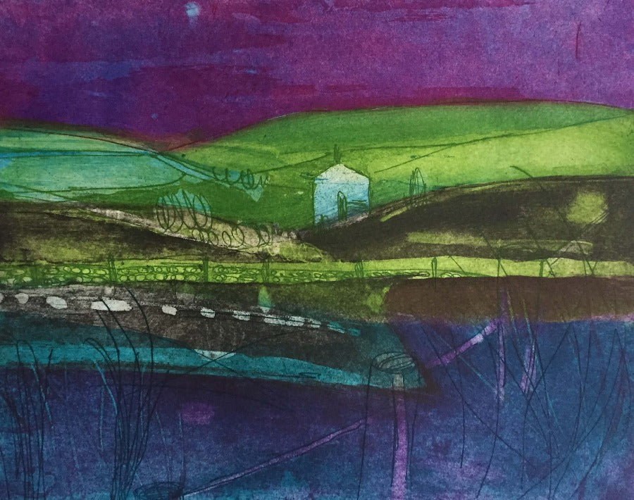 Moonlight over the Moors by Louise Davies | Limited Edition Prints for sale at The Biscuit Factory Newcastle