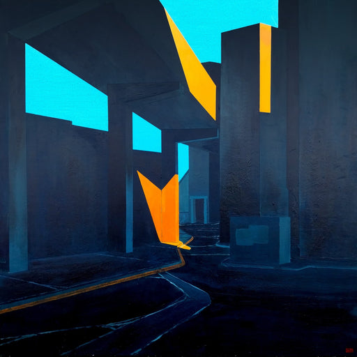 Newcastle Oxford Street by Anthony Downie, an original architectural painting. Contemporary art for sale at The Biscuit Factory Newcastle