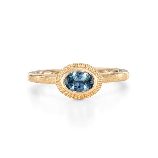 Oval Sun-ray Ring - Sapphire