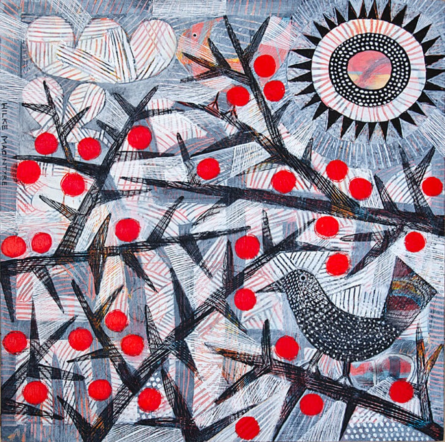 Red Berries by Hilke MacIntyre | Contemporary Painting for sale at The Biscuit Factory Newcastle