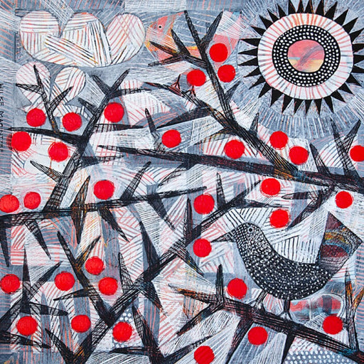 Red Berries by Hilke MacIntyre | Contemporary Painting for sale at The Biscuit Factory Newcastle 