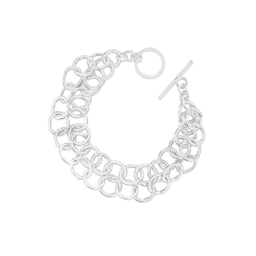 Sand Loop in Loop Bracelet by Lynsay Fairley | Original Handcrafted Chain bracelet in Silver for sale at The Biscuit Factory Newcastle
