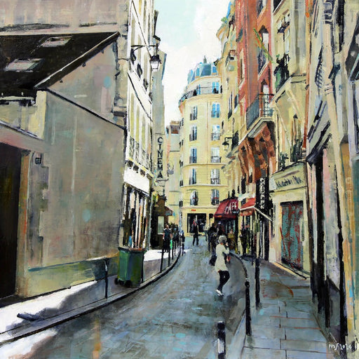 Street Life II by Mark Sofilas, an oil painting of a street scene. | Original art for sale at The Biscuit Factory Newcastle