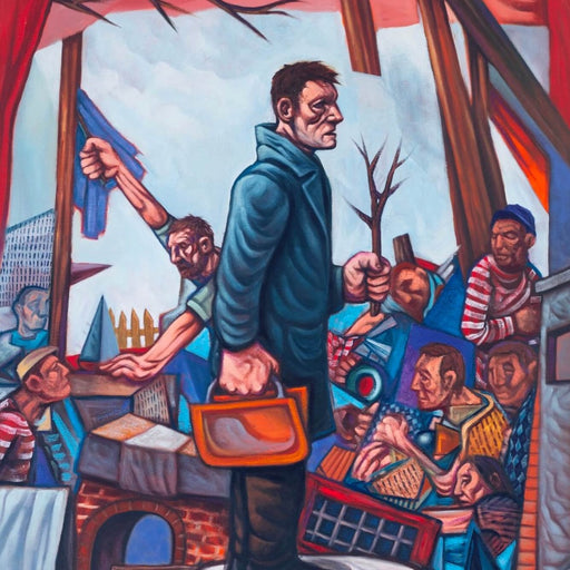 Waiting for the Train by Samson Tudor | Original Figurative Painting for sale at The Biscuit Factory Newcastle