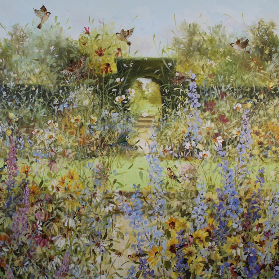 Wild Floral Garden by Fletcher Prentice | Contemporary Floral Paintings for sale at The Biscuit Factory Newcastle 