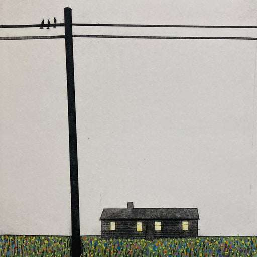 Wildflower Meadow by Sarah Morgan | Contemporary Collagraph Print for sale at The Biscuit Factory Newcastle