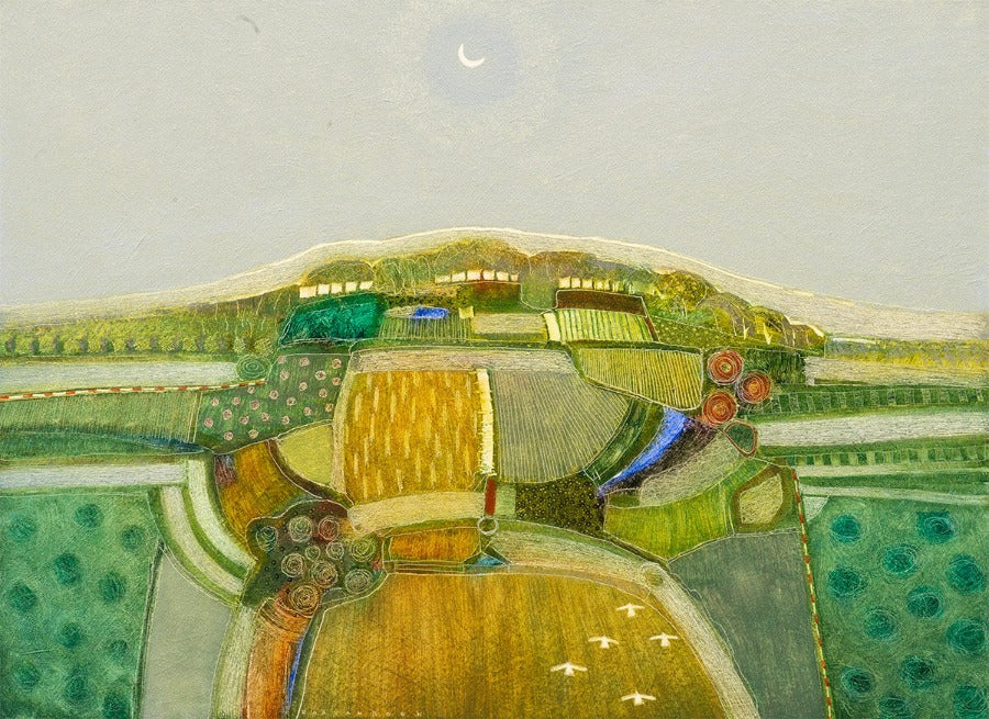 As the June Light Turns to Moonlight by Rob van Hoek | Contemporary Landscape painting for sale at The Biscuit Factory Newcastle