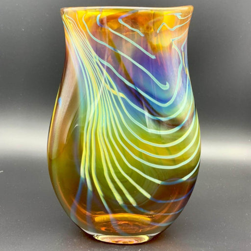 Autumnal Flat Vase by David Flower | Contemporary Glassware for sale at The Biscuit Factory Newcastle