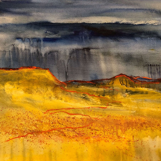 Blue and Orange Distant Hills by Clifford William Blakey | Contemporary Painting for sale at The Biscuit Factory 