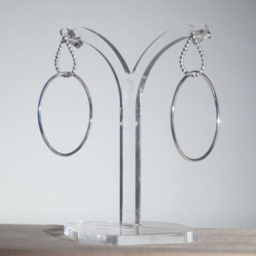 Dotty Teardrop Circle Hoops by Claire Lowe | Contemporary Jewellery for sale at The Biscuit Factory Newcastle