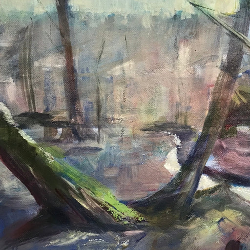 February Trees by Sandra Haney | Contemporary Painting for sale at The Biscuit Factory 