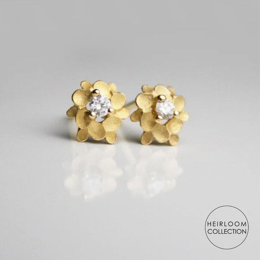 Floral Wreath Mini Stud Earrings by Dagmar Korecki | Heirloom Jewellery for sale at The Biscuit Factory Newcastle