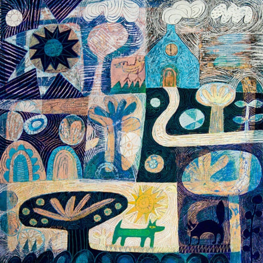 Garden with Cat  & Dog by Hilke MacIntyre | Contemporary Painting for sale at The Biscuit Factory Newcastle 