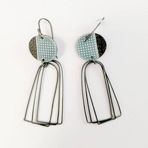 Island Earrings with Arch Loops by Caroline Finlay | Contemporary Jewellery for sale at The Biscuit Factory Newcastle 