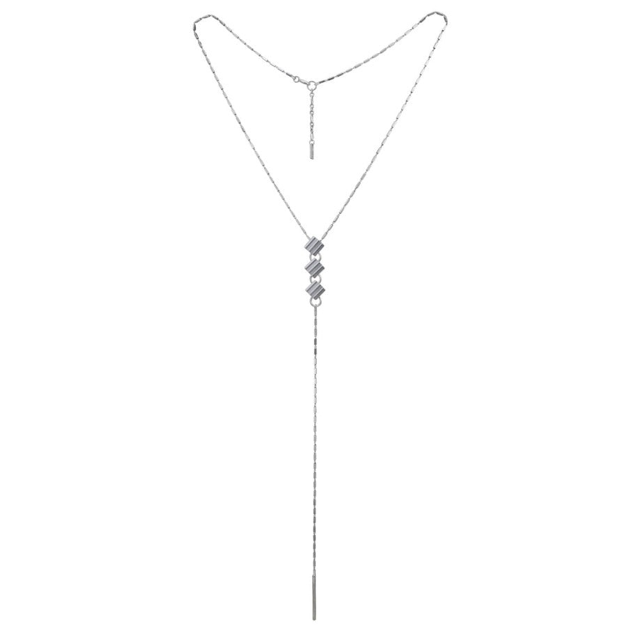 Lariat Necklace - Silver by Cara Tonkin | Contemporary Jewellery for sale at The Biscuit Factory Newcastle
