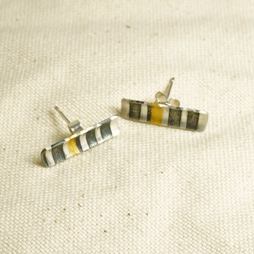 Line Tube Studs by Jessica Briggs | Contemporary Jewellery for sale at The Biscuit Factory Newcastle 
