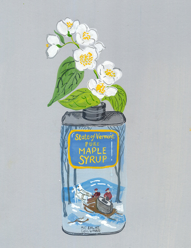 Maple Syrup Tin Blossom by Trina Dalziel | Contemporary Painting for sale at The Biscuit Factory Newcastle