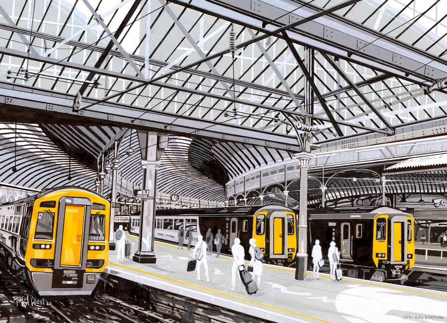 Platform 3 by Phil West | Contemporary Paintings for sale at The Biscuit Factory Newcastle