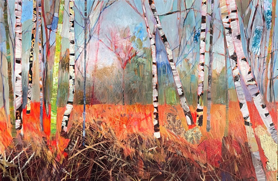 Poachers Wood by Sally Anne Fitter | Contemporary Painting for sale at The Biscuit Factory Newcastle
