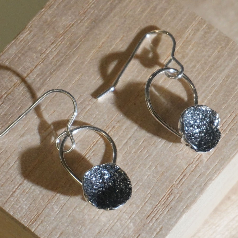 Black Seed Earrings by Silverkupe | Contemporary Jewellery for sale at The Biscuit Factory Newcastle 