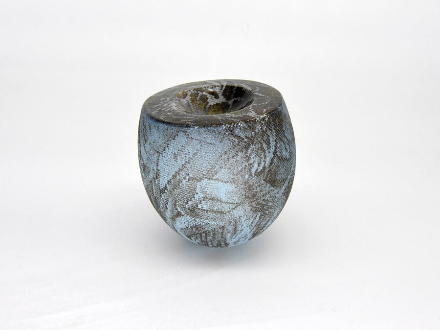 Small Vessel Enclosed - Teal & Black by Lesley Farrell | Contemporary Ceramics available at The Biscuit Factory Newcastle