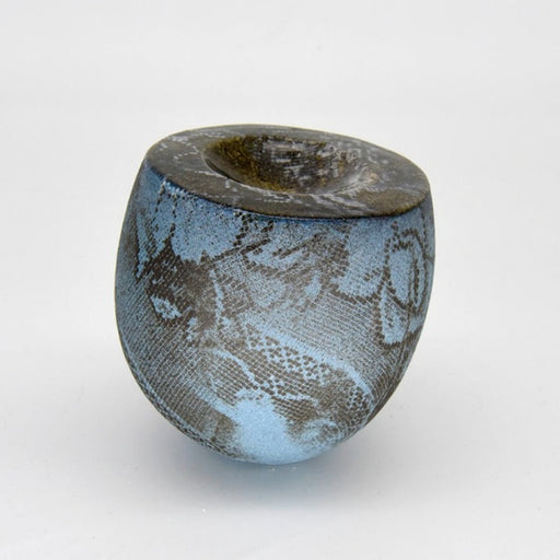 Small Vessel Enclosed - Teal & Black by Lesley Farrell | Contemporary Ceramics available at The Biscuit Factory Newcastle 