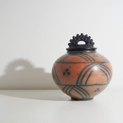 Small Round Terracotta Jar by Alan Ball | Contemporary Ceramics available at The Biscuit Factory Newcastle 