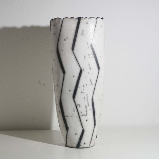 Tall Flattened Pot by Alan Ball | Contemporary Ceramics for sale at The Biscuit Factory Newcastle 