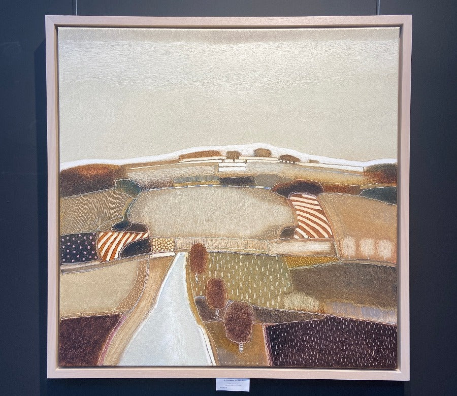 A Sky About to Rain by Rob Van Hoek, an original landscape painting in autumnal colours. | Contemporary art for sale at The Biscuit Factory Newcastle