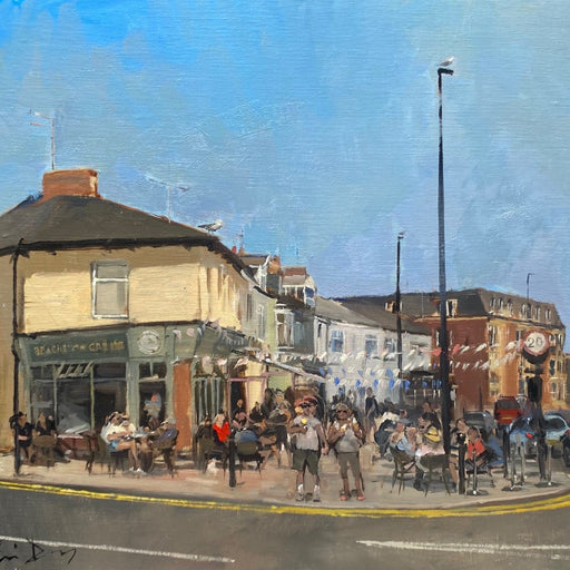 Beaches and Cream, Cullercoats by Kevin Day. I Original paintings for sale at The Biscuit Factory Newcastle