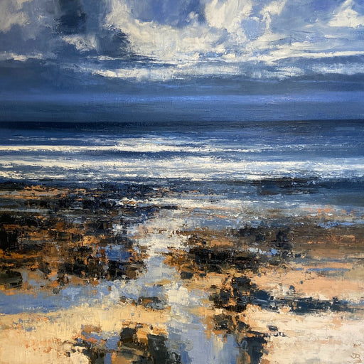 Blue Hope Horizon by John Brenton, an original seascape oil paintin. | Original contemporary art for sale at The Biscuit Factory Newcastle