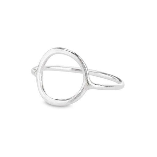 Circle Ring by Caitlin Hegney, a handmade silver ring with circle shape at the top. | Handmade jewellery for sale at The Biscuit Factory Newcastle