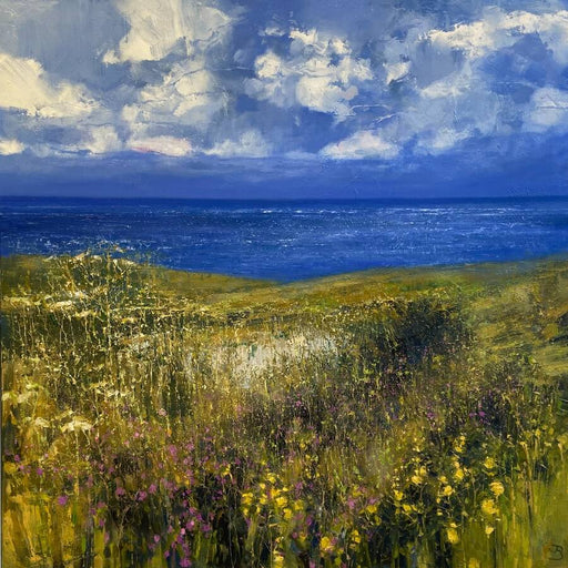 Down to the Ocean at Morvah by John Brenton, an original coastal landscape oil paintin. | Original contemporary art for sale at The Biscuit Factory Newcastle