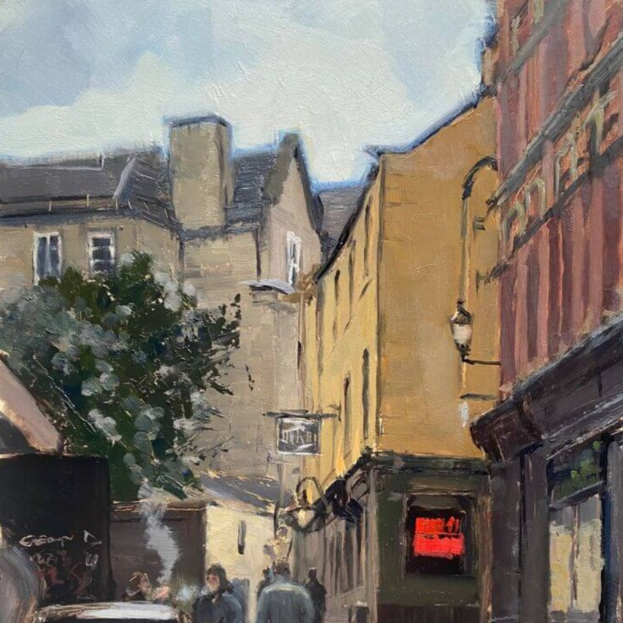 Pink Lane by Kevin Day | Contemporary Cityscape paintings for sale at The Biscuit Factory Newcastle 