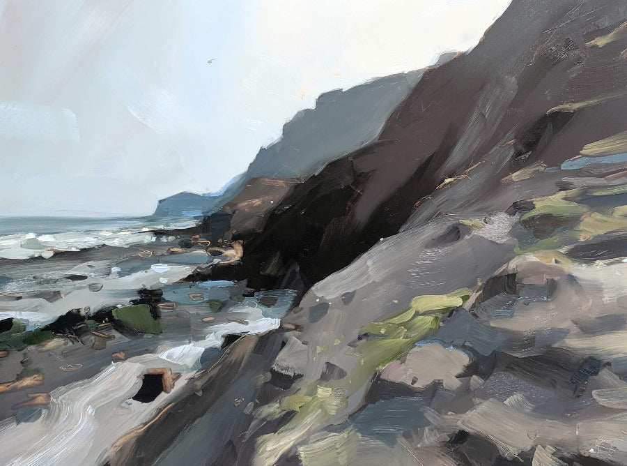 Ravenscar by Hester Berry, an original oil painting of the coastal landscape at Ravenscar, North Yorkshire. | Original art for sale at The Biscuit Factory Newcastle