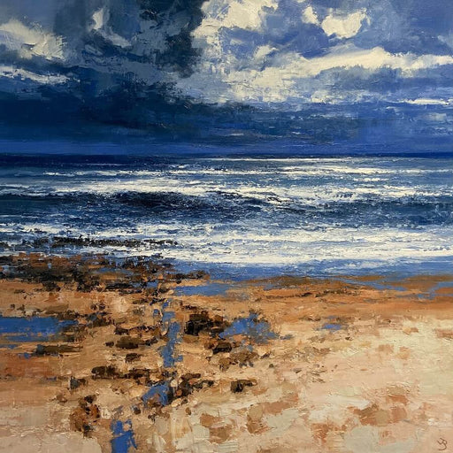 Summer Tide by John Brenton, an original seascape oil paintin. | Original contemporary art for sale at The Biscuit Factory Newcastle