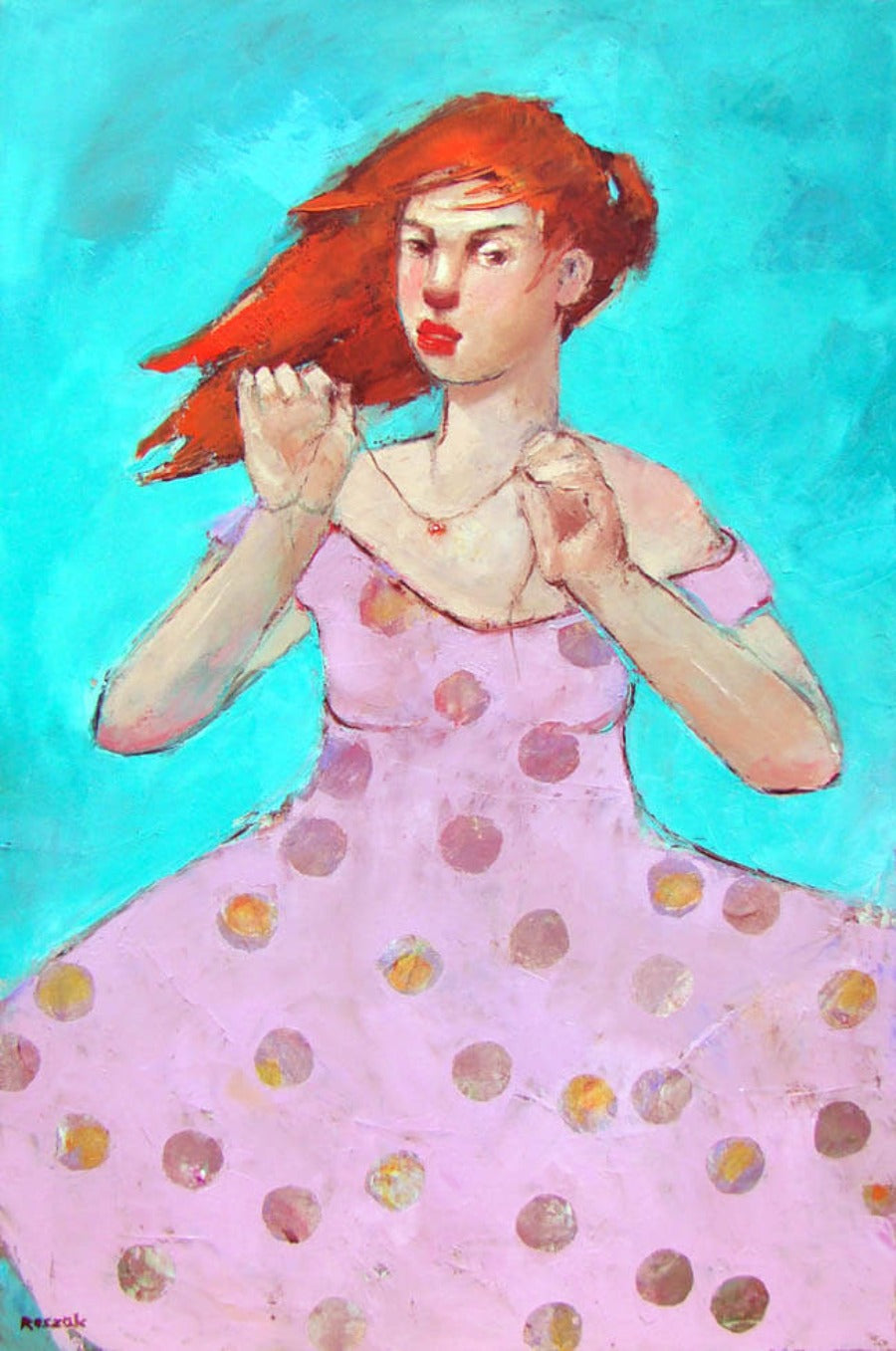 Pendant by Basia Roszak | Contemporary figurative painting for sale at The Biscuit Factory Newcastle 