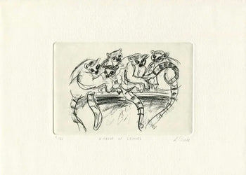 Animal etching prints by Louise Wilde - an etching of a greyhound dog.