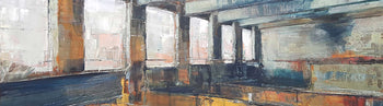 Image shows a small cropped section of a larger landscape painting by Julia Brown