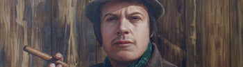 Image shows a small cropped section of a larger portrait by Barry Charlton