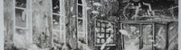 Image shows a small cropped section of a larger black and white painting by Gerry Davies