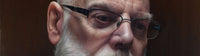Image shows a cropped section of a portrait painting by Victor Harris